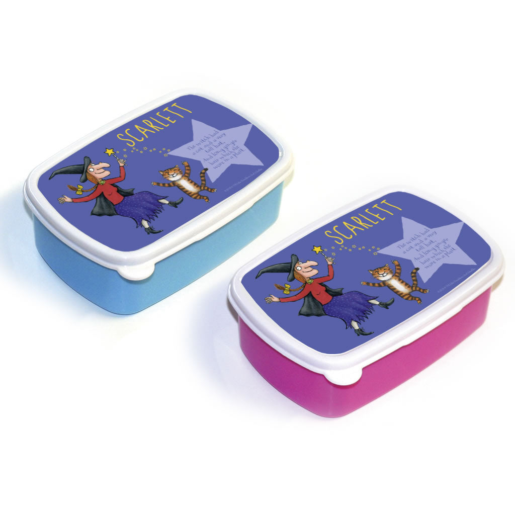 Witch and Cat Room on the Broom Personalised Lunch Box