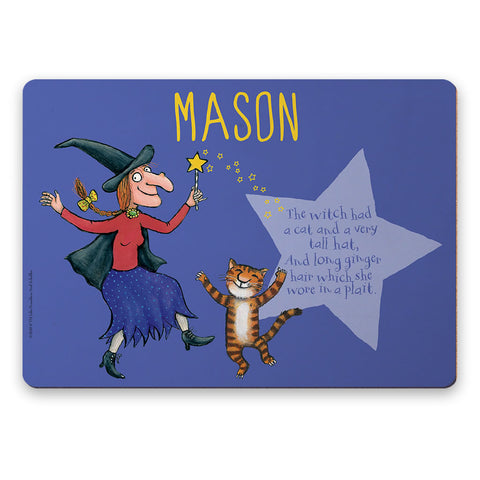 Witch and Cat Room on the Broom Personalised Placemat