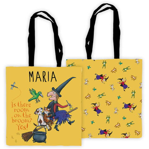 Yellow Room on the Broom Personalised Edge to Edge Tote Bag