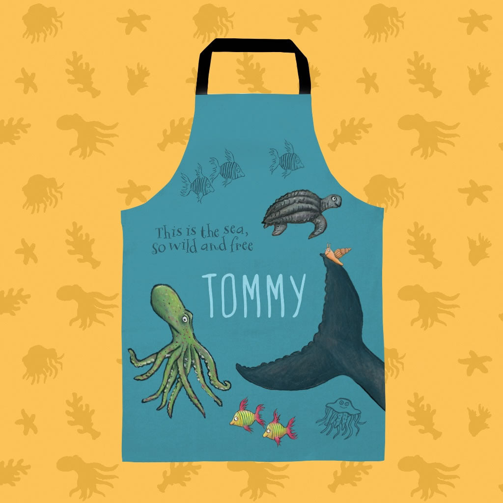 This is the sea so wild and free Personalised Apron 2