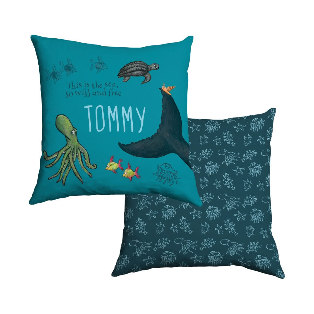 This is the sea so wild and free Personalised Cushion