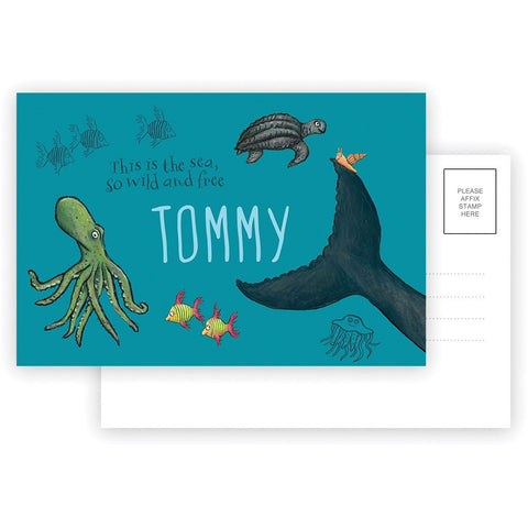 This is the sea so wild and free Personalised Postcard Pack of 8