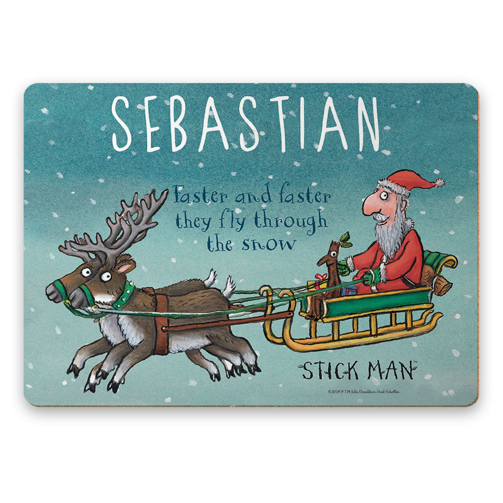Festive Stick Man Personalised Placemat