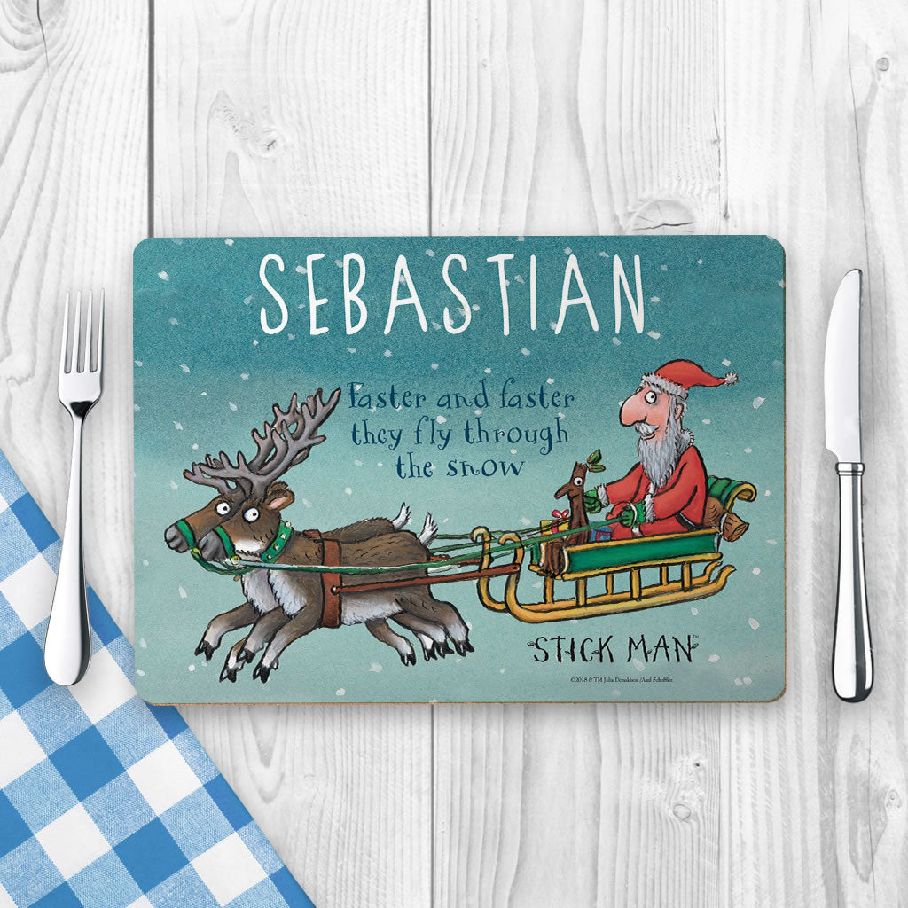 Festive Stick Man Personalised Placemat (Lifestyle)