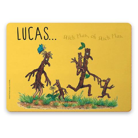 Yellow Stick Man Family Personalised Placemat