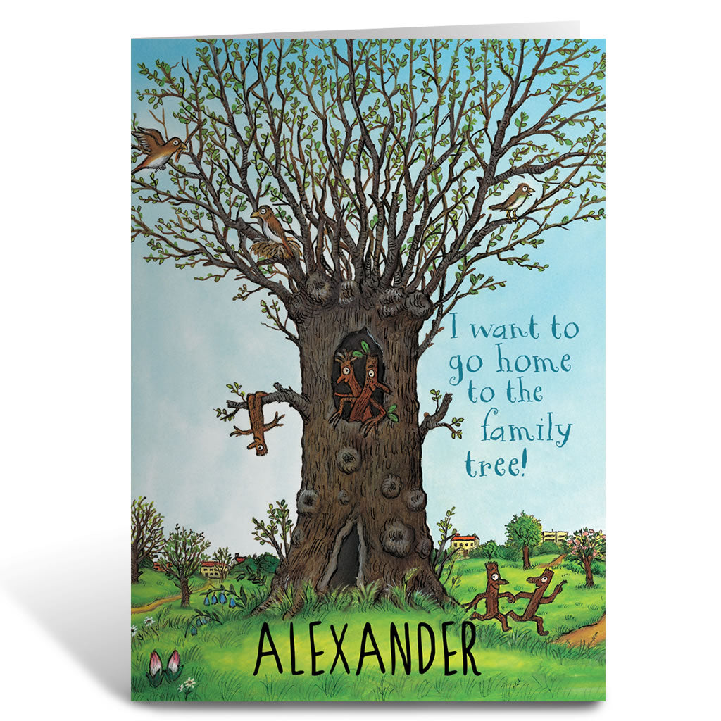 Stick Man Family Tree Greeting Card Personalised Greeting Card