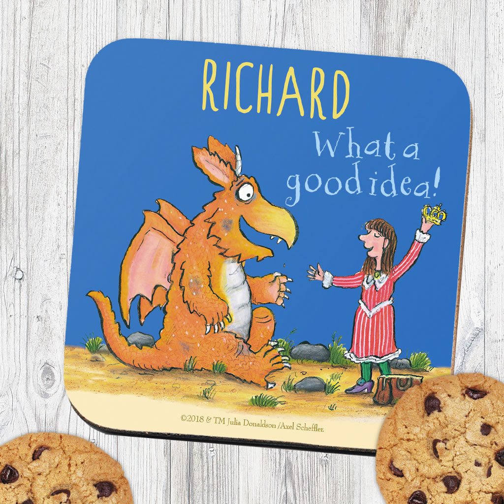 "What a good idea!" Zog Personalised Coaster (Lifestyle) 