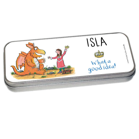 Gold Star Zog Personalised Pencil Tin