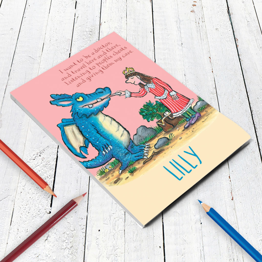 "I want to be a Doctor" Zog Personalised A5 Notepad (Lifestyle) 