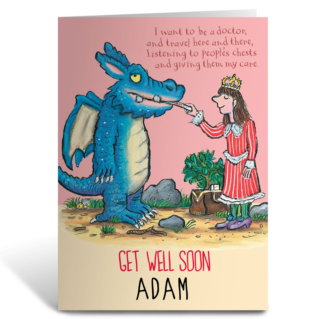 "I want to be a doctor" Zog Personalised Greeting Card 