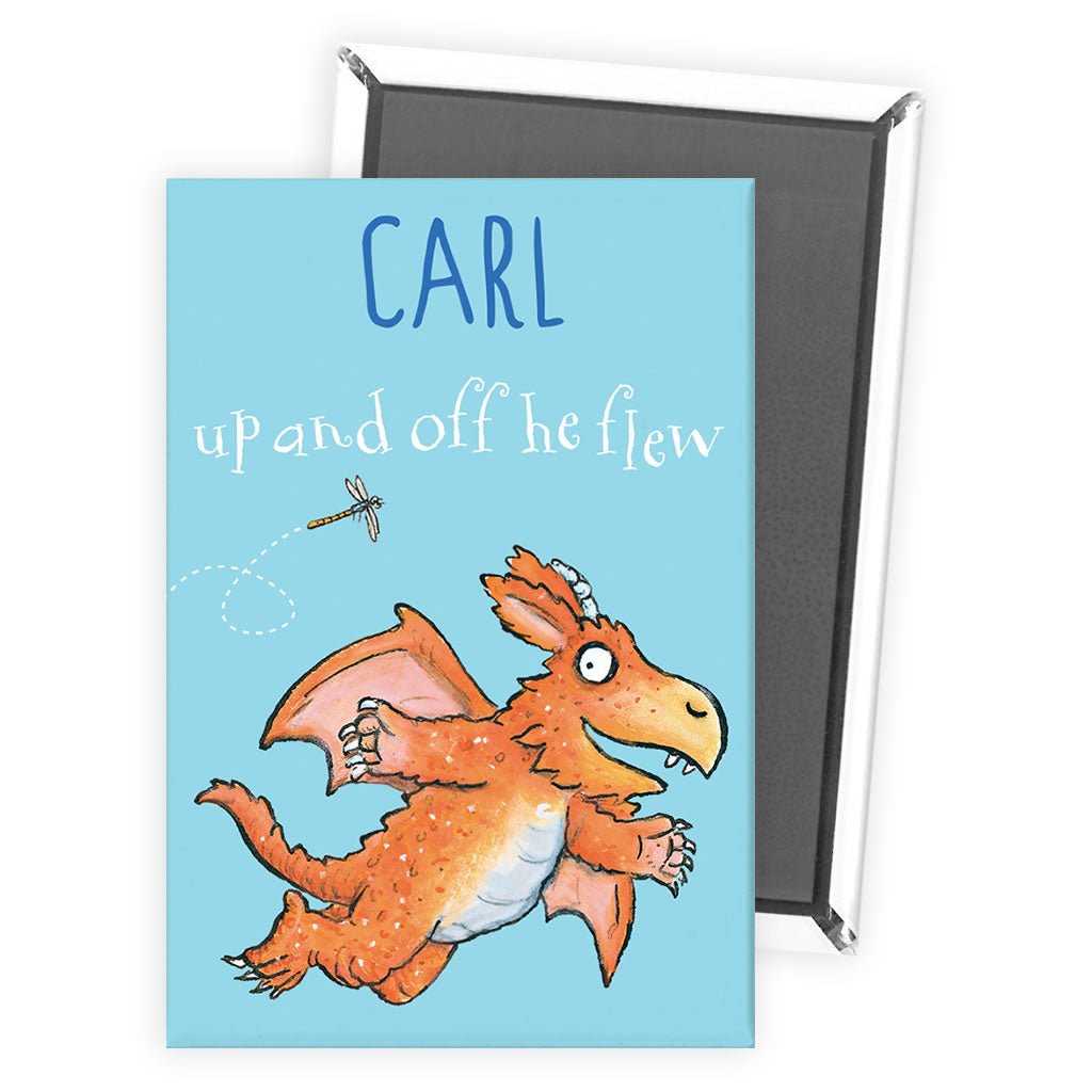 "Up and off he flew" Zog Personalised Magnet 