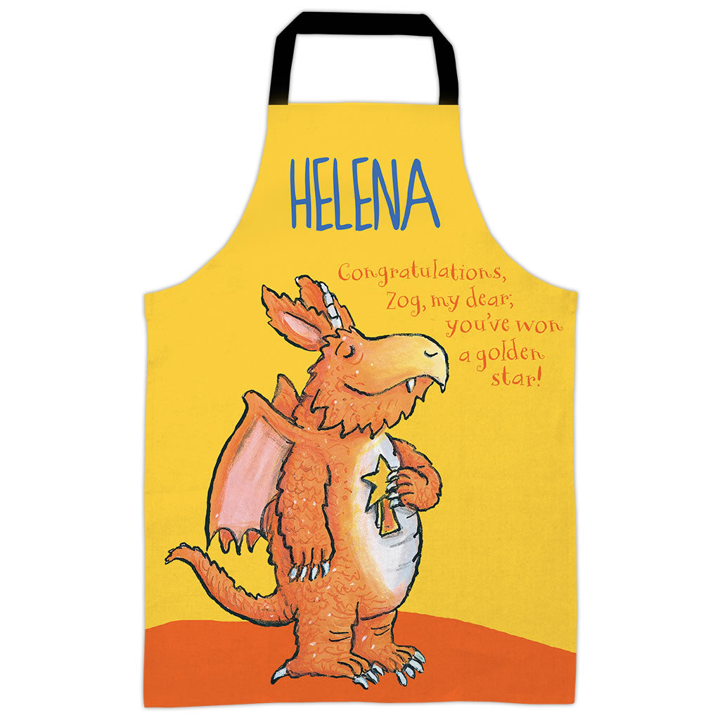 Yellow Congratulations Zog Personalised Apron
