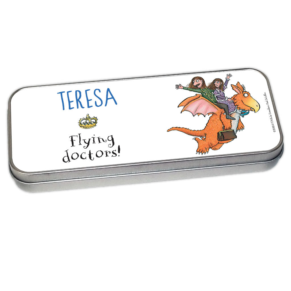 Zog and Friends Blue Zog Personalised Pencil Tin
