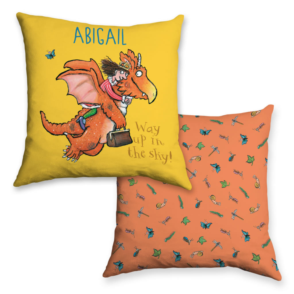 "Way up in the sky" Zog Personalised Cushion 