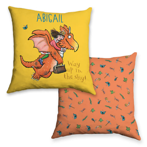 "Way up in the sky" Zog Personalised Cushion 