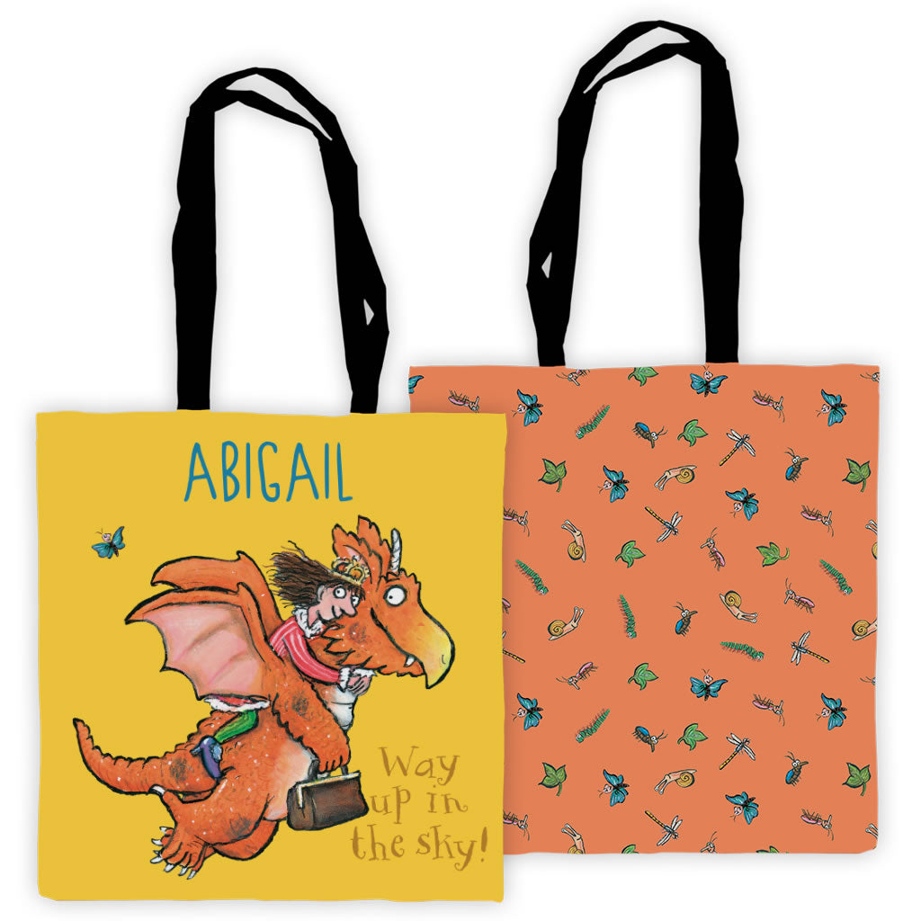 "Way up in the sky!" Zog Personalised Edge to Edge Tote Bag 