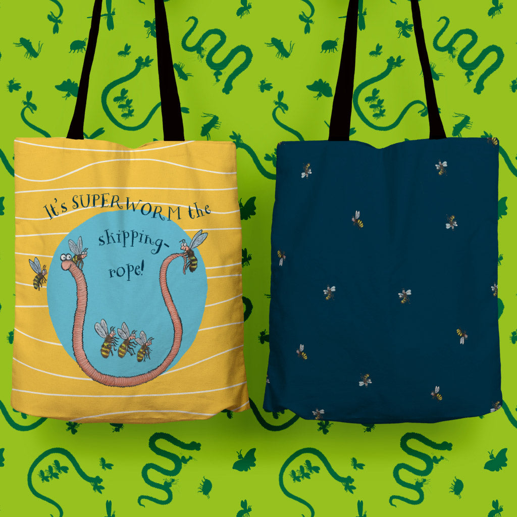 Superworm the Skipping Rope Edge to Edge Tote