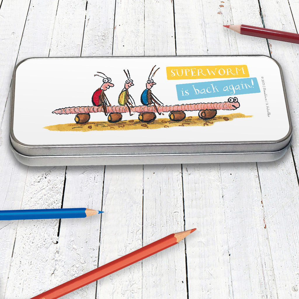 Superworm is Back Again! Personalised Pencil Tin